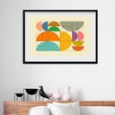 Ver imagem 1 de Quadro Horizontal Geométrico Cores - 60x48cm:madeira Branca