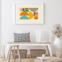 Ver imagem 2 de Quadro Horizontal Geométrico Cores - 60x48cm:madeira Branca