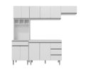 Ver imagem 2 de Cozinha Modulada Completa Andréia 240cm com Tampo Branco Ajl
