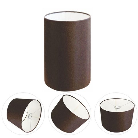 Cúpula Abajur e Luminária Cilíndrica Vivare Cp-7006 Ø18x25cm - Bocal Nacional Café