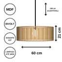 Ver imagem 5 de Luminária Pendente Vênus Modelo Ripado -:MDF CRU