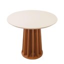 Ver imagem 3 de Mesa de Jantar 90cm C/ 2 Cadeiras e Base Ripada 100% Mdf Cor:off White com Freijó e Cesare Claro
