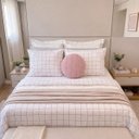 Ver imagem 5 de Capa Almofada Redonda Bouclé Drapeada 40cm Decorativa, Zíper Invisível Diversas Cores Cor:Rose