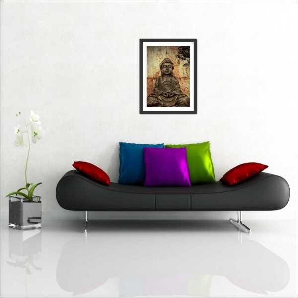 Quadro Decorativo Budismo Buda Religiosidade Chácras Decorações Interiores Com Moldura - 2