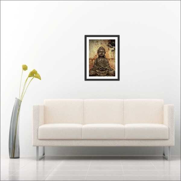 Quadro Decorativo Budismo Buda Religiosidade Chácras Decorações Interiores Com Moldura - 4