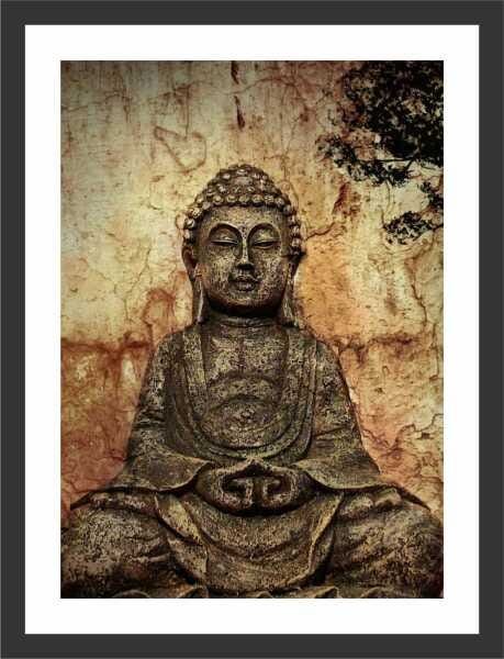Quadro Decorativo Budismo Buda Religiosidade Chácras Decorações Interiores Com Moldura - 3