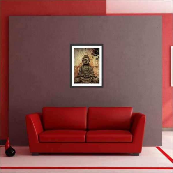 Quadro Decorativo Budismo Buda Religiosidade Chácras Decorações Interiores Com Moldura - 5