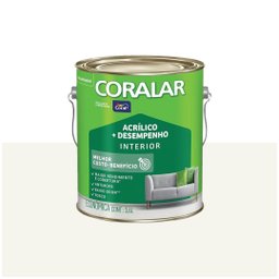 Tinta Acrílica Coralar Mais Desempenho 3,6 Litros Branco Gelo Fosco Coral Coralar + Desempenho - 1