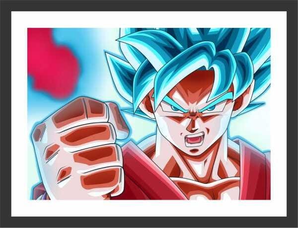 Quadro Decorativo Dragon Ball Goku Desenho Anime Com Moldura