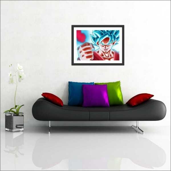 Quadro Decorativo Dragon Ball Goku Desenho Anime Salas Quartos Decorações  Com Moldura G08