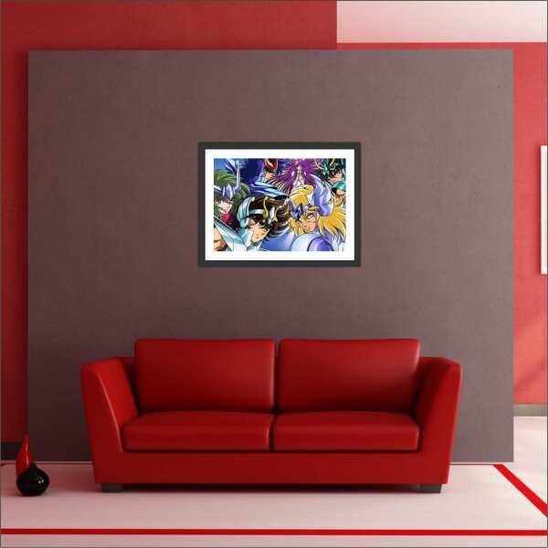 Quadro Decorativo Cavaleiros Dos Zodiaco Anime Desenho Salas Decorações Interiores Com Moldura - 4