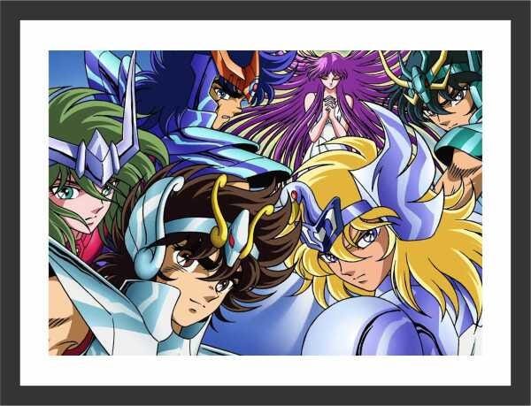 Quadro Decorativo Cavaleiros Dos Zodiaco Anime Desenho Salas Decorações Interiores Com Moldura - 1