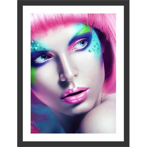 Quadro Decorativo Salão De Beleza Maquiagem Cabelereira Com Moldura