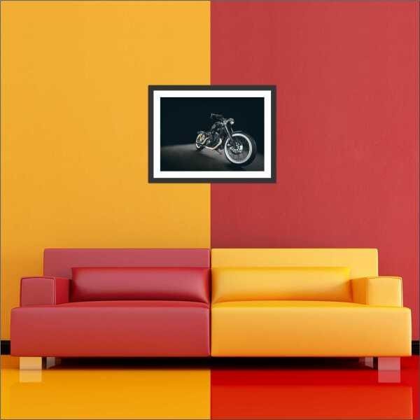 Quadro Decorativo Motos Motociclismo Vintage Retrô Salas Decorações Interiores Com Moldura - 2