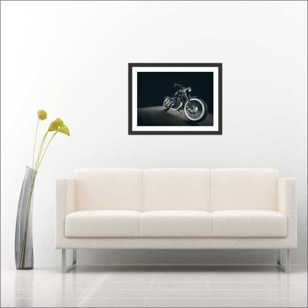 Quadro Decorativo Motos Motociclismo Vintage Retrô Salas Decorações Interiores Com Moldura - 1
