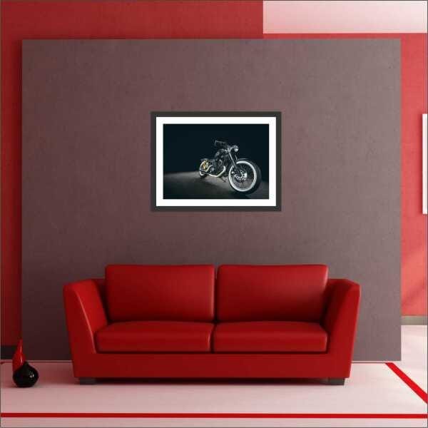 Quadro Decorativo Motos Motociclismo Vintage Retrô Salas Decorações Interiores Com Moldura - 4