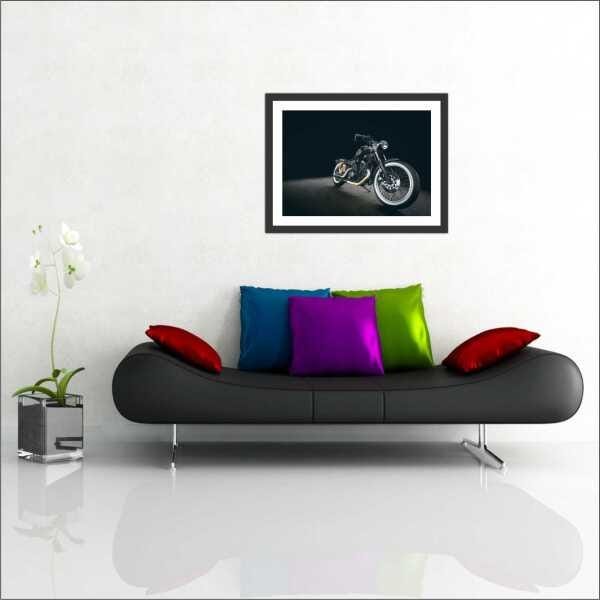 Quadro Decorativo Motos Motociclismo Vintage Retrô Salas Decorações Interiores Com Moldura - 3