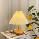 Ver imagem 3 de Abajur Nordic plissado candeeiro de mesa diy dobrável 5v usb 220v arte atmosfera quarto cabeceira lu