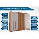 Ver imagem 2 de Guarda Roupa Casal 6 Portas e 4 Gavetas Denver Naturale - Rufato