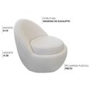 Ver imagem 5 de Poltrona Orgânica Kaira Base Fixa Bouclê Off White - Nexta Casa