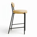 Ver imagem 5 de Banqueta Cozinha Média com Encosto Kit 3 Industrial Preto Londres PU Facto D03 - D'Rossi