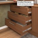 Ver imagem 3 de Escrivaninha em L com 2 Portas e 3 Gavetas Multimóveis Crrui-ESC005 Madeirado