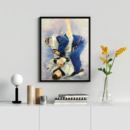 Quadro Decorativo Jiu Jitsu 45x34cm:madeira Preta - 1