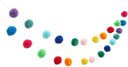 Ver imagem 4 de Guirlanda de Algodão com Pompons de Lã, 2,8m, 40 Pompons, Anéis Nas Pontas para Pendurar
