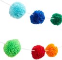 Ver imagem 3 de Guirlanda de Algodão com Pompons de Lã, 2,8m, 40 Pompons, Anéis Nas Pontas para Pendurar