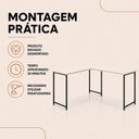Ver imagem 5 de Mesa em L sem Prateleira Office em MDF Estilo Industrial Klm Store