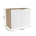 Ver imagem 4 de Gabinete de Banheiro Suspenso 2 Portas em MDF 61 x 80cm Vittare Carvalho/Branco