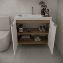 Ver imagem 5 de Gabinete de Banheiro Suspenso 2 Portas em MDF 61 x 80cm Vittare Carvalho/Branco