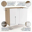 Ver imagem 6 de Gabinete de Banheiro Suspenso 2 Portas em MDF 61 x 80cm Vittare Carvalho/Branco