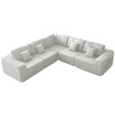 Ver imagem 1 de Kit Sofá Modular 5 Lugares Moderno Curvo Orgânico Adapt Bouclé