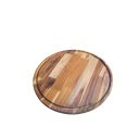 Ver imagem 2 de Tábua Churrasco Redonda Grande Madeira Teca 45 X 45 X 1,8- Natural Natural