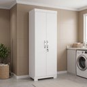 Ver imagem 1 de Armário Multiuso 2 Portas com Chave, 1 Gaveta e Pés Max Branco