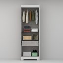 Ver imagem 5 de Armário Multiuso 2 Portas com Chave, 1 Gaveta e Pés Max Branco