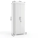 Ver imagem 3 de Armário Multiuso 2 Portas com Chave, 1 Gaveta e Pés Max Branco