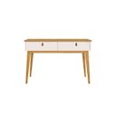 Ver imagem 3 de Aparador / Bancada Abs Modelo Retrô com Pés em Madeira Puxadores em Couro e 2 Gavetas para Guardar o