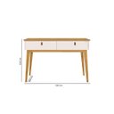 Ver imagem 2 de Aparador / Bancada Abs Modelo Retrô com Pés em Madeira Puxadores em Couro e 2 Gavetas para Guardar o