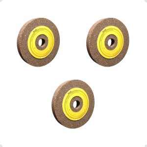 Kit 3 Rebolo Disco Desbaste Acabamento Aço Furadeira 76x10mm Granulometria:60;cor:marrom