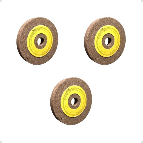 Kit 3 Rebolo Disco Desbaste Acabamento Aço Furadeira 76x10mm Granulometria:60;cor:marrom