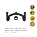 Ver imagem 2 de Sifão Tubo Extensível Duplo 68cm com Suporte e Canopla Preto 7214 Censi