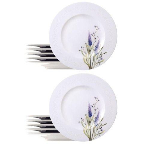 Kit 12 Pratos Rasos Porcelana Branca 28cm Tramontina Lilla Restaurante Eventos Mesa Posta
