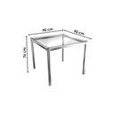 Ver imagem 3 de Sala de Jantar Completa Reno C/ Tampo de Vidro 90x90cm e 4 Cadeiras Lisboa Cromada - Preto -