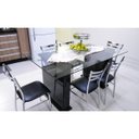 Ver imagem 2 de Kit 2 Cadeiras de Cozinha com Reforço Cromada Assento Preto