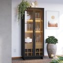 Ver imagem 2 de Conjunto Sala de Jantar Cristaleira Tijuca e Buffet Vicky C05 Preto Fosco/Noce Milano - Mpozenato