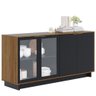 Conjunto Sala de Jantar Cristaleira Tijuca e Buffet Vicky C05 Preto Fosco/Noce Milano - Mpozenato - 7