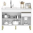 Ver mais imagens de Armário de Cozinha e Balcão com Pia 120cm Lina K02 Supremo/Freijó - Mpozenato