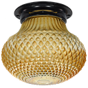 Ver imagem 1 de Plafon Aluminio Preto Paraquedas Bico de Jaca Ambar Retrô